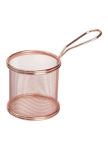 Кошик сервірувальний для фрі та снеків 9×9×9 см з гальванічним покриттям Рожевий HP-19-5-R (A-033459) Zhongjing (361242363)