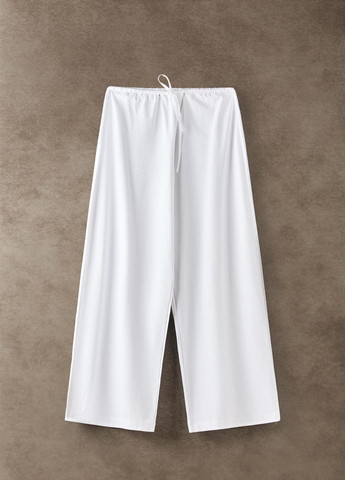 Белые домашние демисезонные брюки Zara