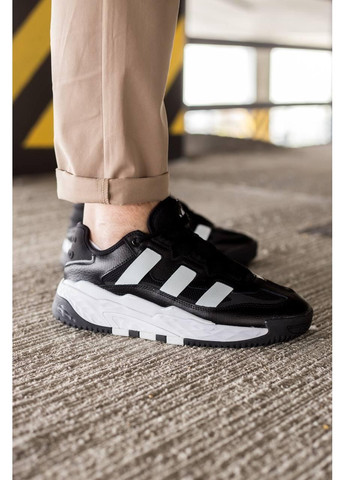 Чорні Осінні кросівки чоловічі adidas niteball black white 3.0 адідас найтбол No Brand