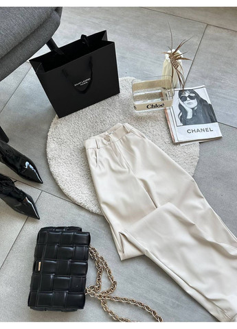 Жіночі штани з вирізами екошкіра No Brand Г1469-1162/1 (363839488)