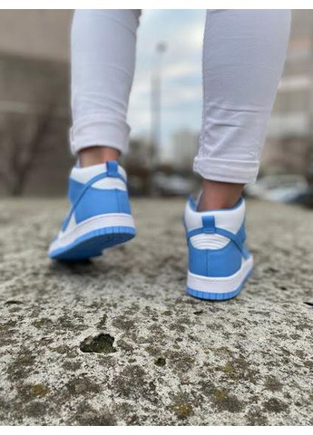 КРОССОВКИ ЖЕНСКИЕ NIKE DUNK HIGH BLUE WHITE НАЙК СБ ДАНК No Brand белые демисезоны (367169143)