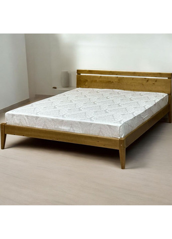 Двоспальне дерев'яне ліжко дуб карамель 200х200 Скіф Л-256 (369944573)