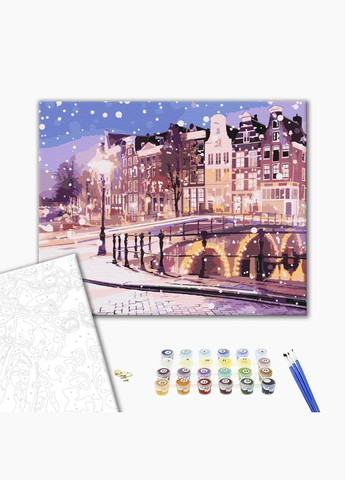 Картина за номерами Казка зимового Амстердаму природа міста 40х50 см розпис по полотну BS52739 Brushme (308988732)