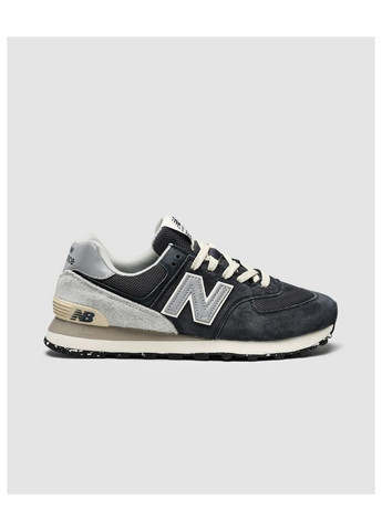 Серые демисезонные кроссовки мужские new balance No Brand 574 Classic Dark Blue/Grey/White
