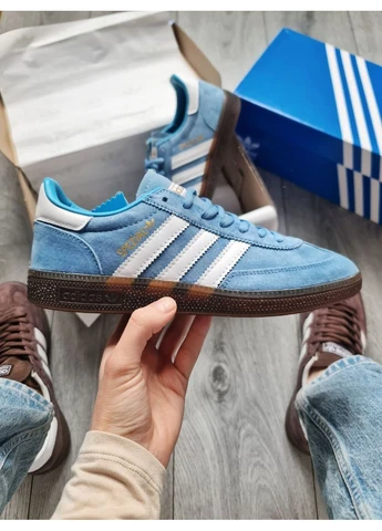 Синій літні кросівки adidas handball spezial light blue адідас спеціал сині No Brand