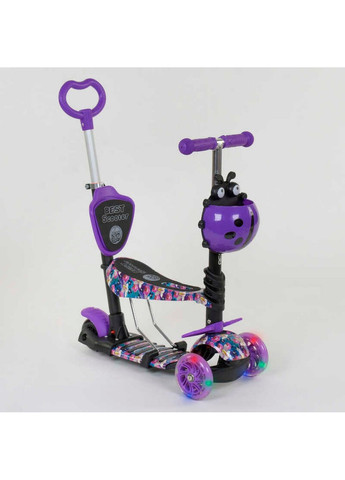 Самокат дитячий багатофункціональний з батьківською ручкою 5в1 PU колеса з підсвічуванням 59х15х29 см Best Scooter (289369486)