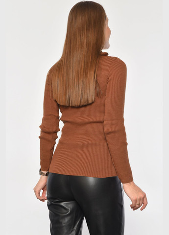 Гольф жіночий однотонний коричневого кольору Let's Shop (301763974)