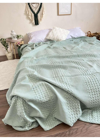 Покрывало Марокко вафельное хлопковое ментолового цвета ZEINTEX (315347161)