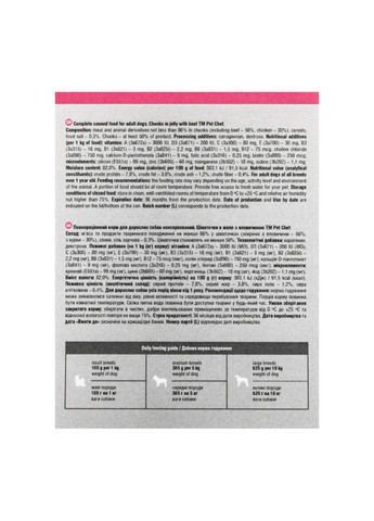 Корм влажный для взрослых собак, кусочки в желе с говядиной 800 г Pet Chef (355254378)