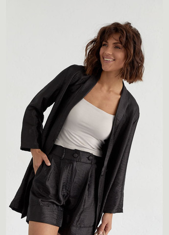 Жіночий костюм з довгим піджаком та шортами 51008. Lurex (280910440)