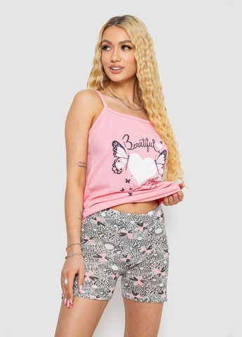 Розовая всесезон пижама женская с принтом,, 238r3141 Fashion