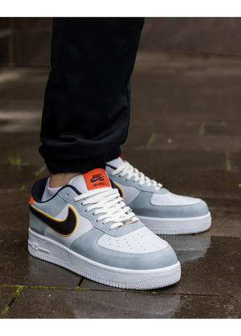 КРОССОВКИ ЖЕНСКИЕ NIKE AIR FORCE WHITE ORANGE BLACK НАЙК АИР ФОРС 1 ПРЕМИУМ No Brand чёрные демисезоны (368885585)