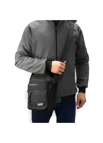 Мужская сумка кросс-боди полиэстер 8650 black Lanpad (376385750)