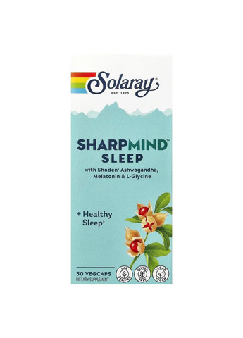 Формула для сну SharpMind Nootropics Sleep, 30 капсул Solaray (366817383)