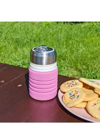 Складна силіконова пляшка для води 420 мл, Рожевий (ТК-300-2) No Brand (371923037)