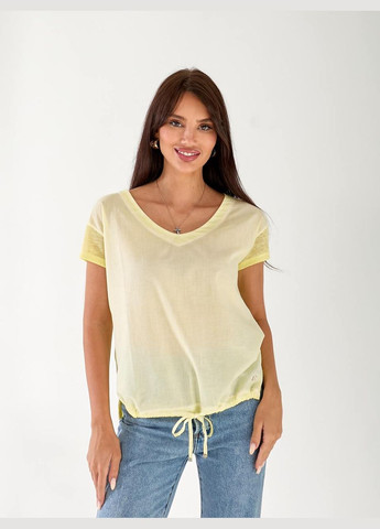 Женская футболка с завязками белого цвета 33262 Fashion - (333656265)