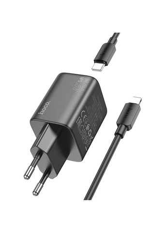 Сетевое зарядное устройство N42 Elogiado dual-port PD45W(2C) charger set(C to iP) Black Hoco (367724167)