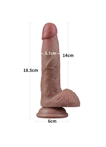 Фалоімітатор з мошонкою 7'' DUAL LAYERED SILICONE COCK Lovetoy (383109309)