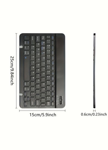 Бездротова Bluetooth-клавіатура, що перезаряджається, мініклавіатура для ноутбука, ПК, iPad, планшета та інших пристроїв No Brand (346068963)
