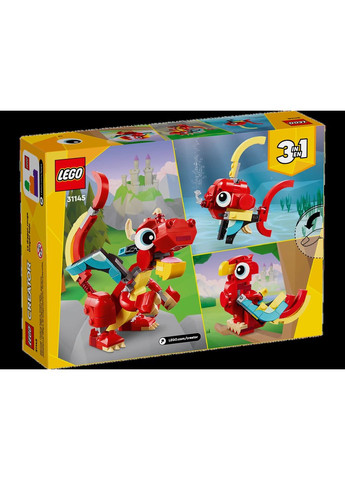 Конструктор Лего Креатор 3 в 1 дракон Creator 3in1 Red Dragon 31145 Lego (372012310)