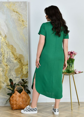Зелена повсякденний сукня вільного крою з принтом No Brand з абстрактним візерунком