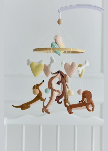 Дитячий музичний мобіль на ліжечко для немовлят WoollyFox "Кумедні такси" на 35 мелодій No Brand (342757907)