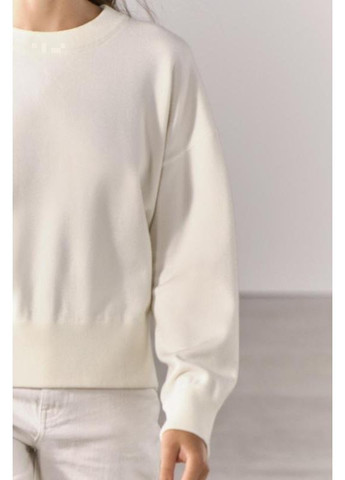 Білий демісезонний базовий молочний светр Zara