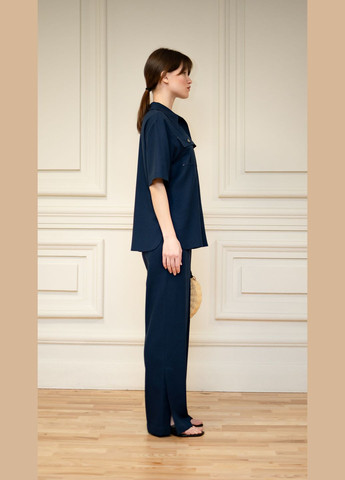 Синяя рубашка Dolcedonna с коротким рукавом