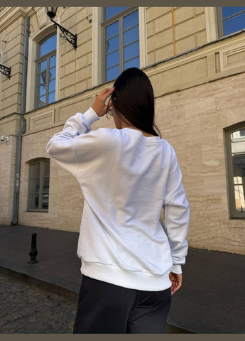 Білий світшот жіночій Україна однотонний без декору (345120149)