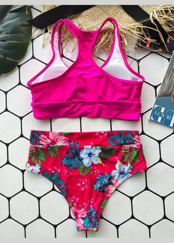 Розовый летний купальник женский лиф и трусики No Brand