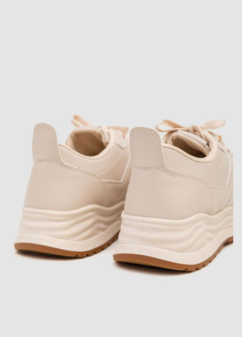 Кроссовки женские экокожа,, 243R186-126 Fashion светло-бежевые всесезоны (313289781)