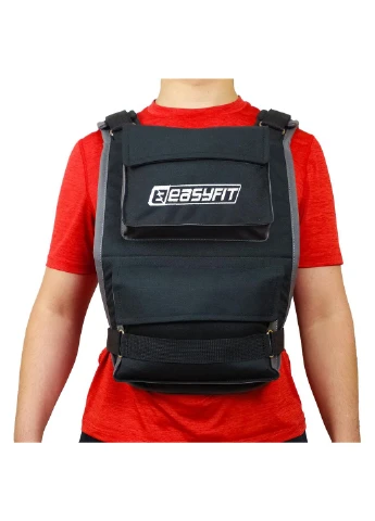 Жилет обтяжувач Кордура до 20 кг наборний чорний EasyFit (389078520)