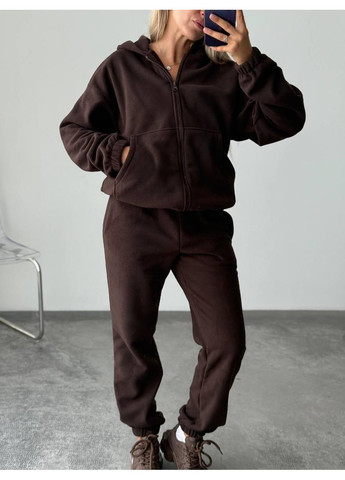 Костюм жіночій спортивний флісовий теплий на осінь на змійці з капюшоном JUGO Hype 031 (361146543)