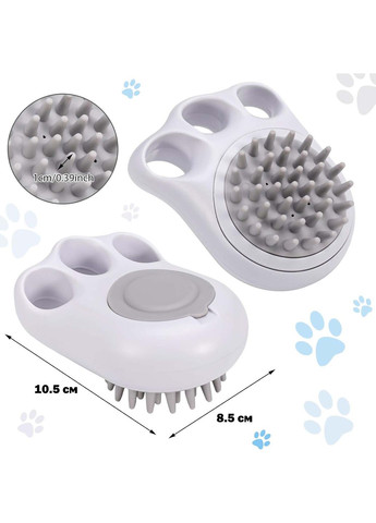 Силіконова масажна щітка з дозатором для шампуню для купання домашніх тварин DanMenQing (332786741)