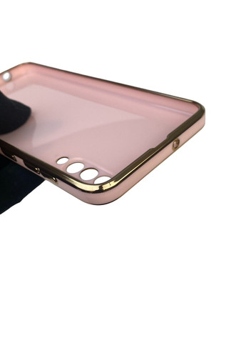 Чохол для Galaxy A50 (SM-A505F) глянцевий з кільцем MagSafe із золотою окантовкою на самсунг а50 пудровий gs1 Samsung (366230962)