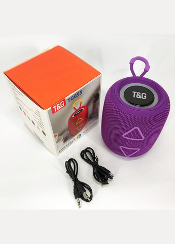 Портативная колонка TG655 5W с RGB подсветкой и ремешком, Аккумуляторная для музыки. Цвет: лиловый No Brand (359475190)