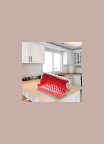 Пластикова хлібниця з відкидною кришкою "Галицька-міді" червона Lamela (303721826)