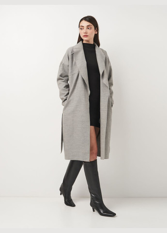 Серое демисезонное Пальто с поясом Vila