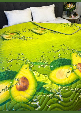 Ковдра з натуральним наповнювачем Двоспальне мікрофібра 175х200 см зелена (П4К-lito-kovdra-002-54) No Brand (306633258)