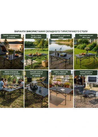 Стол складной туристический 120х55х51см Черный / Стол для пикника с чехлом Jeep (394592074)
