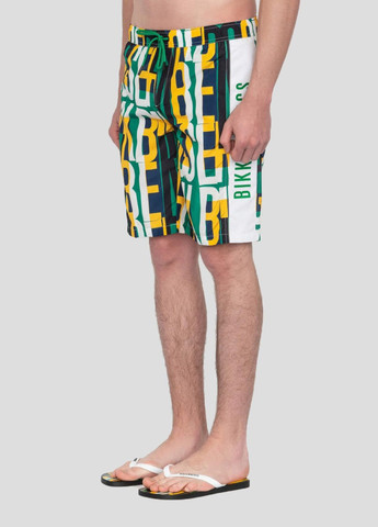 Зеленые пляжные шорты с логотипом Dirk Bikkembergs (292012600)