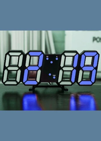 Годинники настільні LY 1089 чорні з блакитною підсвіткою VST (311202447)