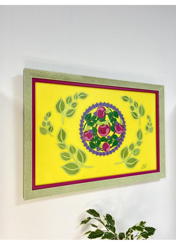 Картина-оберіг Молодильні яблука жовтий льон з вишивкою (NF0008) Tiferet-NF (371772261)