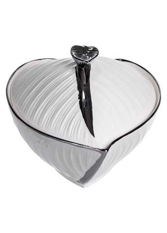 Супниця 800 (мл) порцелянова 32×21×16 (см) з кришкою Білий з сріблом XL-4054AS (A-047184) Yiwu (368994282)