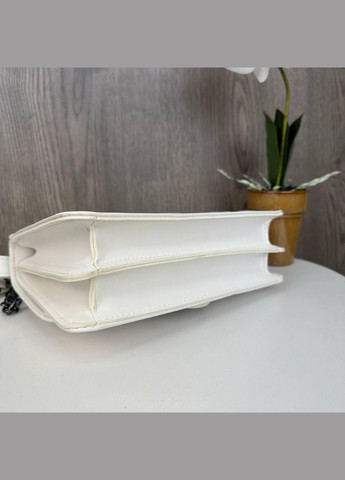 Мини сумочка клатч с птичками на цепочке из экокожи белая (sku_1303Б) No Brand (330576217)