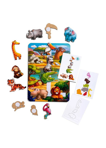 Деревянная настольная игра "Повтори по схеме Африка" (ПСД178) PSD178 на липучках Ubumblebees (316266440)