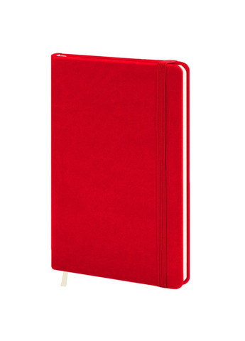 Записна книжка А5, 128 аркушів, кремовий папір, клітинка, обкладинка штучна шкіра червона Фабрика Поліграфіст (281999677)