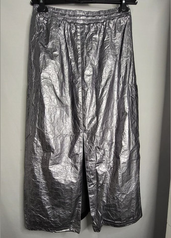 Разноцветная юбка серебристая металлик с накладными карманами mkkc230128-1 Modna KAZKA