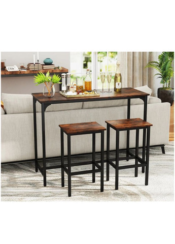 Барний стіл та 2 барні стільці Hoobro в стилі Loft Costway (361953091)