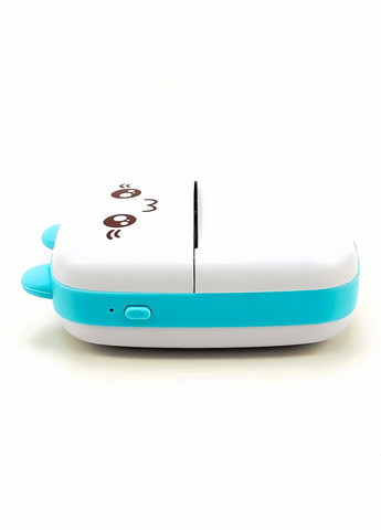 Детский мини принтер с набором бумаги 2 шт + фломастеры Белый с бирюзовым No Brand (299153192)